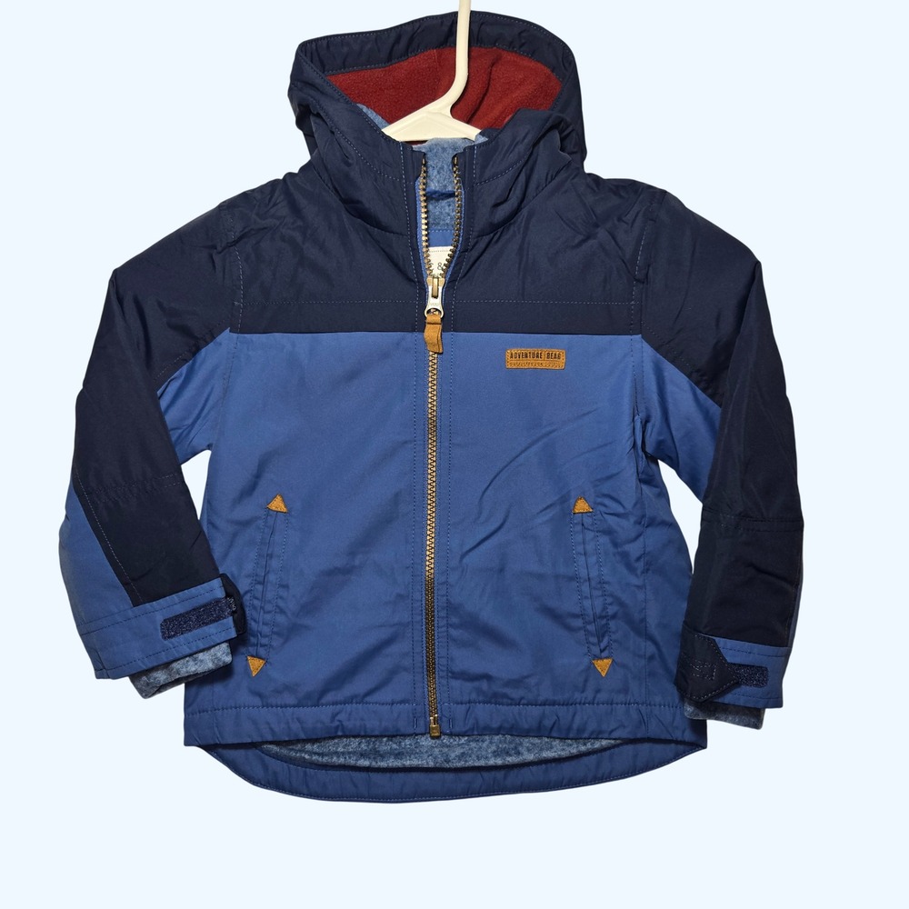 NEW Carters Boys 3T Colorblock Adventure Bear Hooded Winter Jacket C220F36-LW